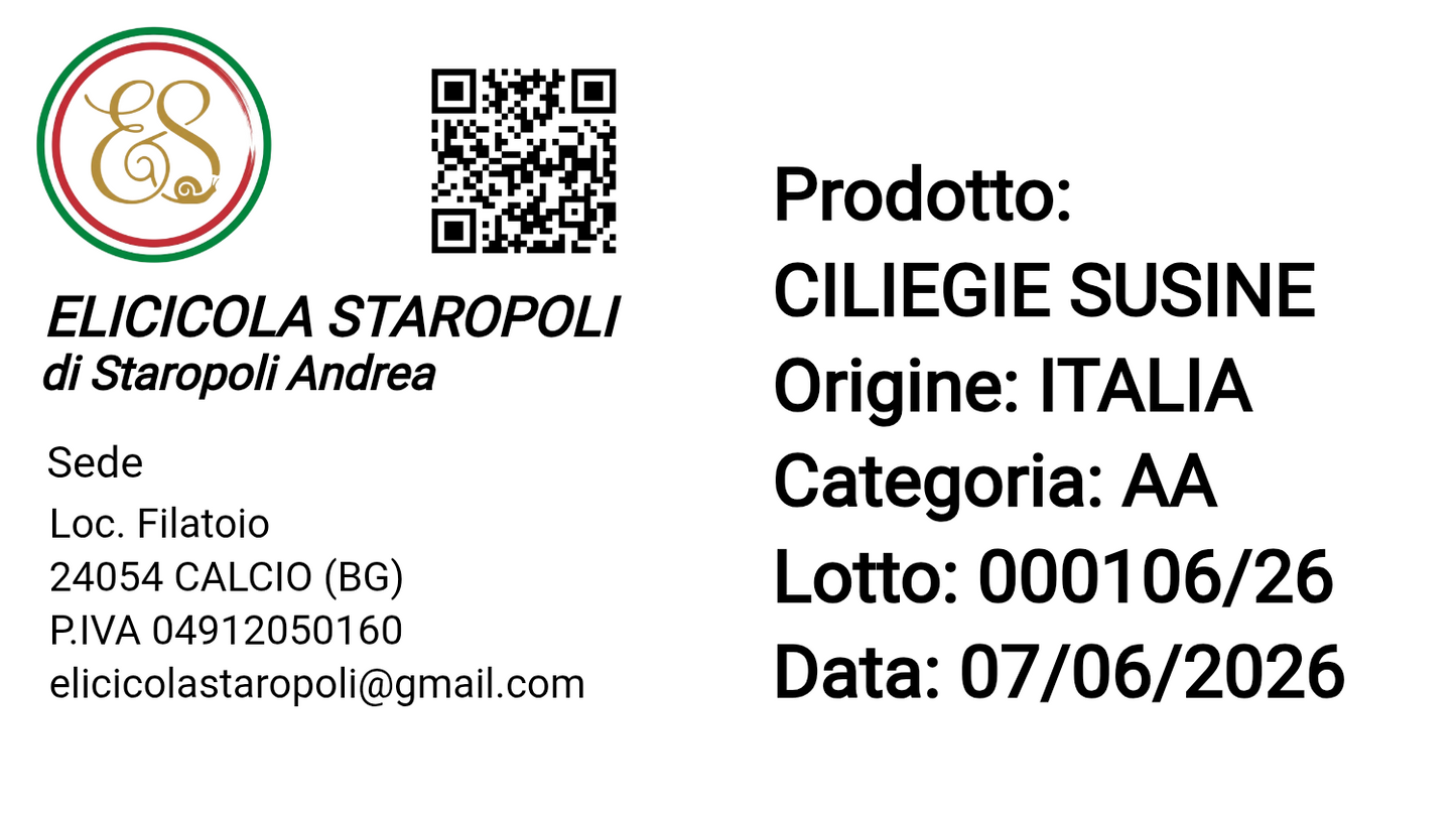 CILIEGIE SUSINE BIO | ORIGINE ITALIA